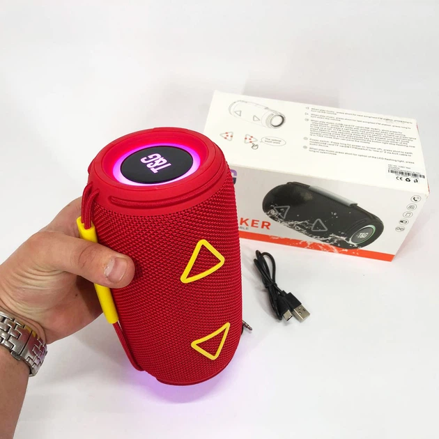 Bluetooth-колонка TG657 з RGB підсвічуванням 1500 mAh. Колір: червоний - Фото 4 Bluetooth-колонка TG657 з RGB підсвічуванням 1500 mAh. Колір: червоний - изображение 4