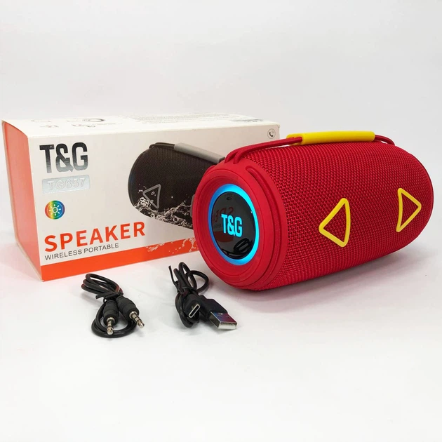 Bluetooth-колонка TG657 з RGB підсвічуванням 1500 mAh. Колір: червоний - Фото 7 Bluetooth-колонка TG657 з RGB підсвічуванням 1500 mAh. Колір: червоний - изображение 7