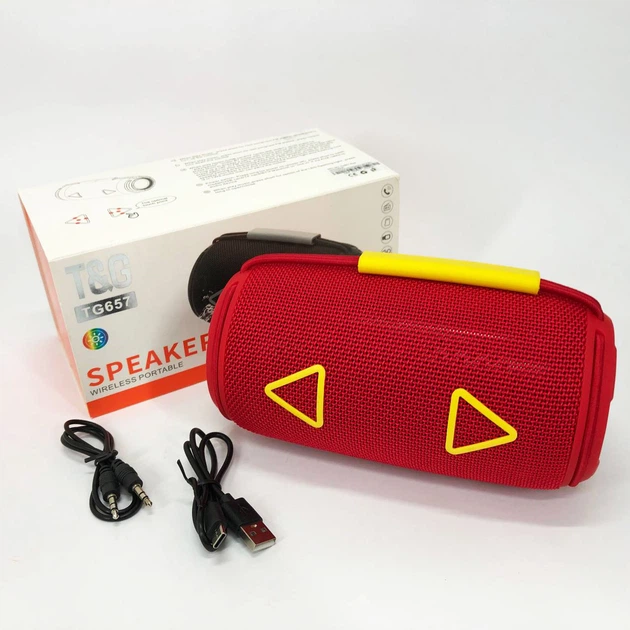Bluetooth-колонка TG657 з RGB підсвічуванням 1500 mAh. Колір: червоний - Фото 10 Bluetooth-колонка TG657 з RGB підсвічуванням 1500 mAh. Колір: червоний - изображение 10