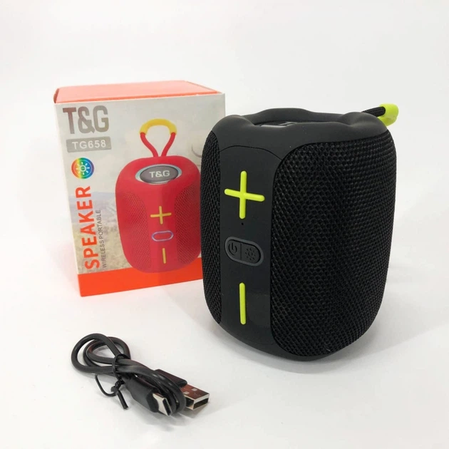 Портативна колонка TG 658 black з RGB підсвічуванням - Фото 8 Портативна колонка TG 658 black з RGB підсвічуванням - изображение 8