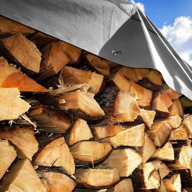 Plandeka Springos 4 x 3 m 210g/m2 gruba płachta ochronna szara (GA2147) (5907719430348) - obraz 19