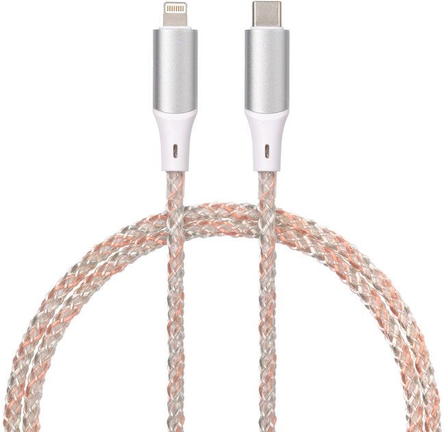 Кабель Qualo USB Type-C – Lightning 1 м White/Silver (5907457782402) - зображення 2