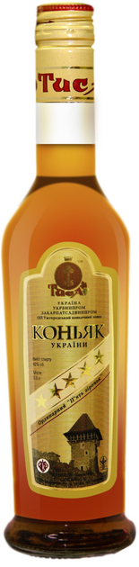 Бренди Тиса Пять звездочек 5 лет выдержки 0.5 л 42% (4820139280205) - изображение 1