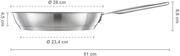 Patelnia Fiskars All Steel matowa (1064745) 28 cm (6424002014928) - obraz 3