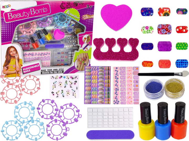 Набір для малювання нігтів LEAN Toys для розпису нігтів з наклейками-візерунками та блискітками 12444 (5905214970314) - зображення 2
