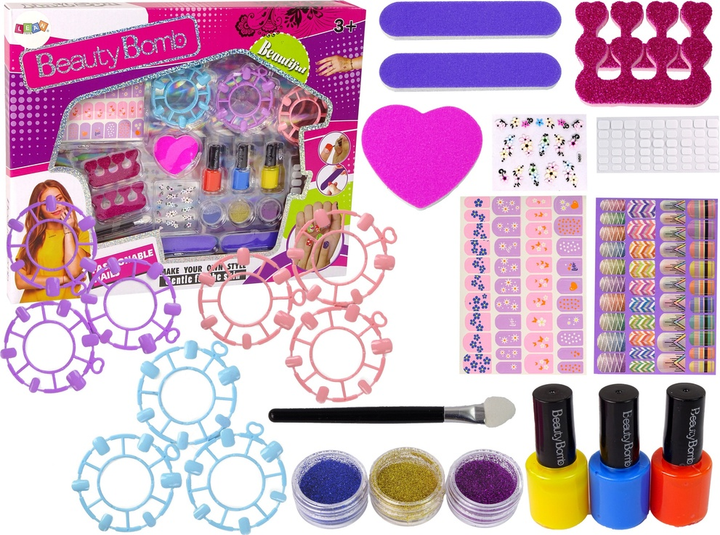 Набір для творчості LEAN Toys Large для розпису нігтів з наклейками та роздільниками 12443 (5905214970307) - зображення 2