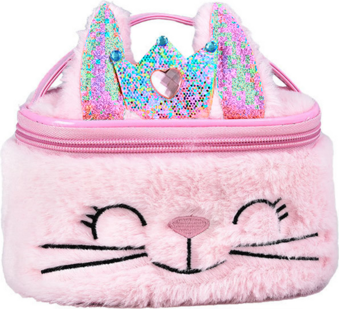 Дитяча косметичка LEAN Toys Зайчик плюшевий з блискітками 20 см Pink 22049 (5905991044055) - зображення 1