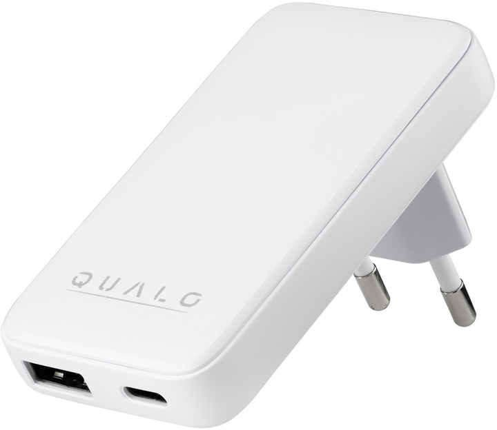 Ładowarka sieciowa Qualo GaNultra slim USB-A USB-C PD 45W White (5907457773226) - obraz 2