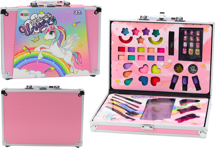 Zestaw piękności LEAN Toys w walizce z cieniami pędzelkami i lakierami Różowy 20346 (5905991026358) - obraz 2