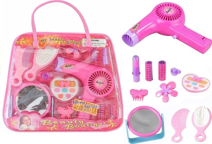 Набір для краси LEAN Toys з феном на батарейках та косметикою 1441 (5905884457504) - зображення 2