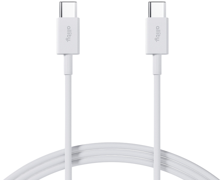 Kabel Allity AUC-03 USB-C - USB-C 2 m 100W White (5906667550184) - obraz 1