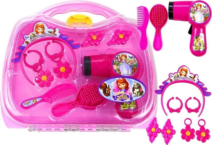 Набір для макіяжу LEAN Toys Принцеси у валізі з сушаркою для волосся 2279 (5905884457511) - зображення 4