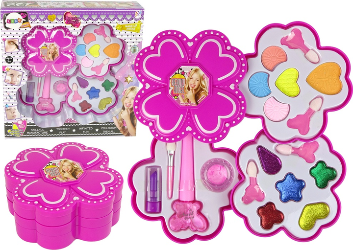 Набір для краси LEAN Toys з косметикою для дитячого макіяжу в палітрі у формі квітки 10856 (5905214974855) - зображення 2