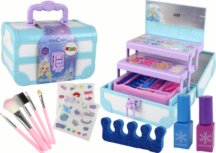 Набір для краси LEAN Toys з косметикою та аксесуарами для нейл-арту в скриньці синій 15611 (5905679071465) - зображення 2