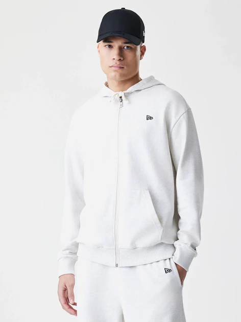 Bluza męska rozpinana streetwear z kapturem New Era Ne Premium Essential 60752360 L Jasnoszara (0198976883007) - obraz 1