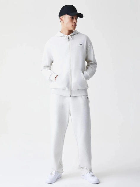 Bluza męska rozpinana streetwear z kapturem New Era Ne Premium Essential 60752360 L Jasnoszara (0198976883007) - obraz 3