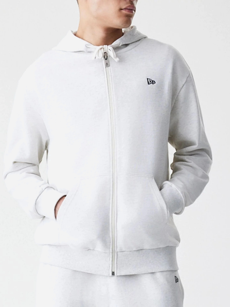 Bluza męska rozpinana streetwear z kapturem New Era Ne Premium Essential 60752360 S Jasnoszara (0198976883021) - obraz 4