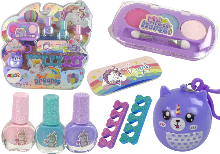 Набір для краси LEAN Toys Солодкі сни для укладання нігтів з підвіскою з блискітками та котиком 12409 (5905214972189) - зображення 2