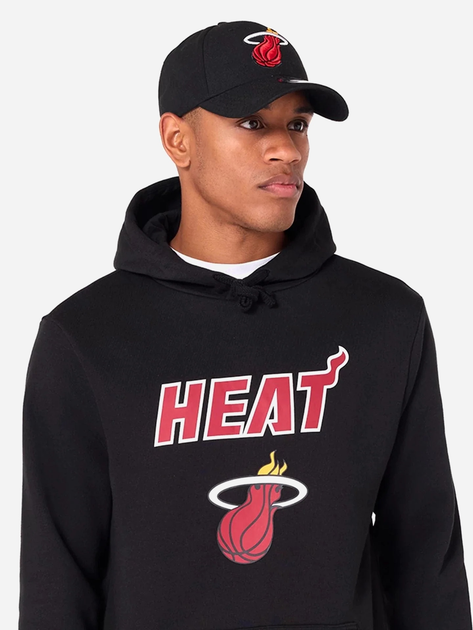 Bluza męska z kapturem kangurka New Era NBA Regular Heat 60505424 XL Czarna (0197883645173) - obraz 3