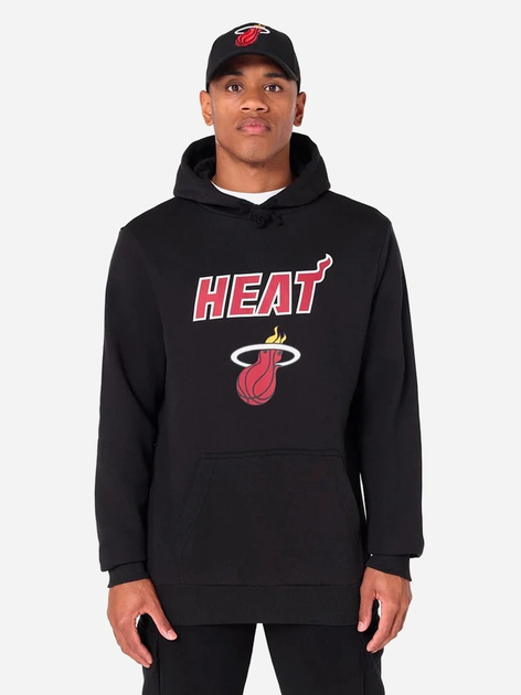 Bluza męska z kapturem kangurka New Era NBA Regular Heat 60505424 M Czarna (0197883645159) - obraz 1