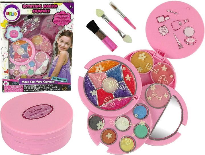 Набір для краси LEAN Toys Кругла палітра з блискітками рожевого кольору 10844 (5905214974763) - зображення 2