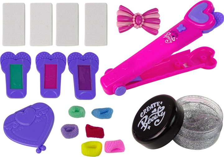 Zestaw piękności LEAN Toys Kreda do malowania włosów z kolorowymi pasemkami i prostownicą z akcesoriami 19577 (5905991009528) - obraz 3