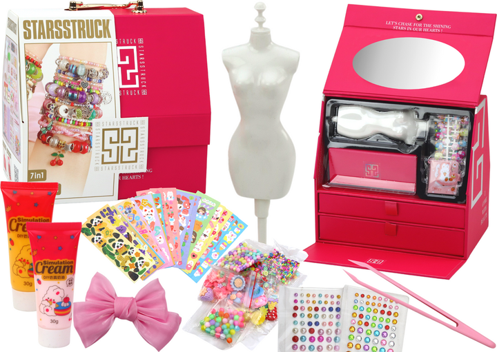 Zestaw piękności LEAN Toys Kreatywny w kuferku z akcesoriami do tworzenia kreacji 17568 (5905991004172) - obraz 2