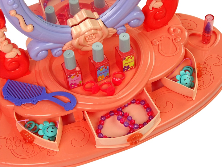 Toaletka LEAN Toys do makijażu z lustrem światłami i dźwiękiem Różowy 10831 (5905214974787) - obraz 4
