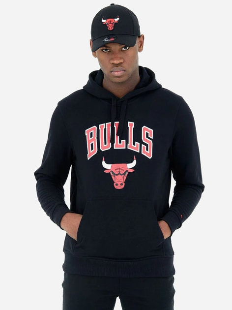 Bluza męska z kapturem kangurka New Era NBA Regular Bulls 60416759 M Czarna (0197214897288) - obraz 1