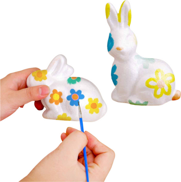 Набір пінопластових фігурок LEAN Toys для фарбування на Великдень: заєць + 2 яйця + фарби 21356 (5905991037897) - зображення 3
