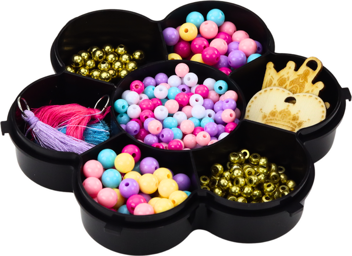 Zestaw do tworzenia bransoletek LEAN Toys w pojemniku z koralikami i zawieszkami 17744 (5905991005940) - obraz 4