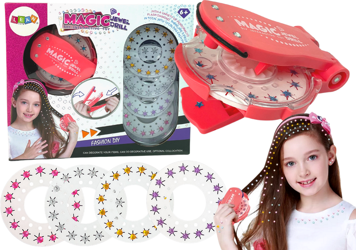Набір для виготовлення прикрас LEAN Toys з прикрасами для волосся діамантами та аплікатором 10864 (5905214974886) - зображення 2
