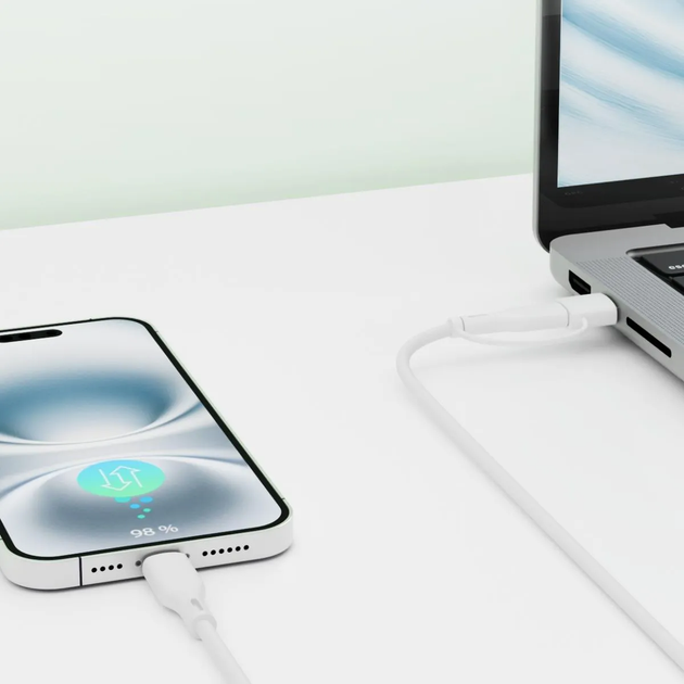 Kabel Qualo Recycling USB Type-C – USB Type-C/USB Type-A 1.5 m White (5907457783461) - obraz 5