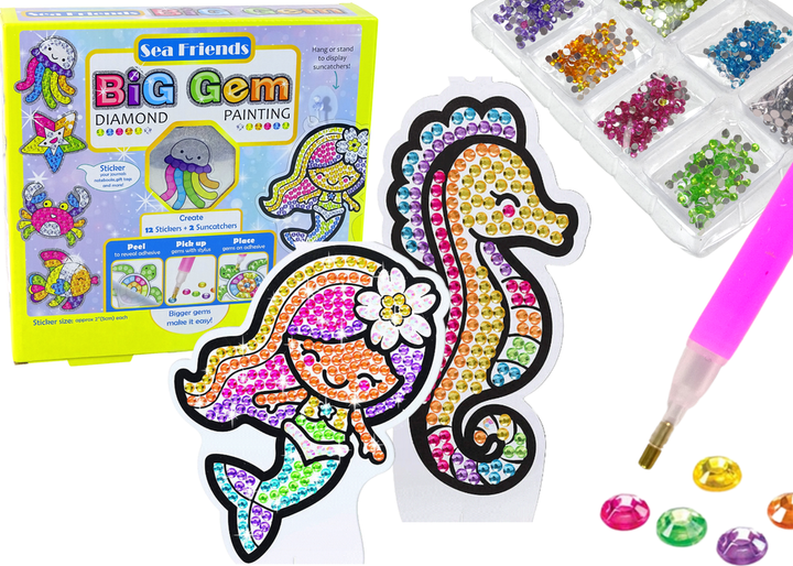 Набір для вишивки алмазами LEAN Toys Морські тварини з наклейками 13090 (5905323212923) - зображення 2