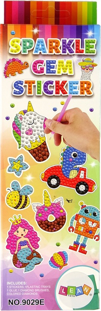 Zestaw do haftu diamentowego LEAN Toys Zwierzęta ogród i tęcza z naklejkami 14964 (5905515354431) - obraz 1