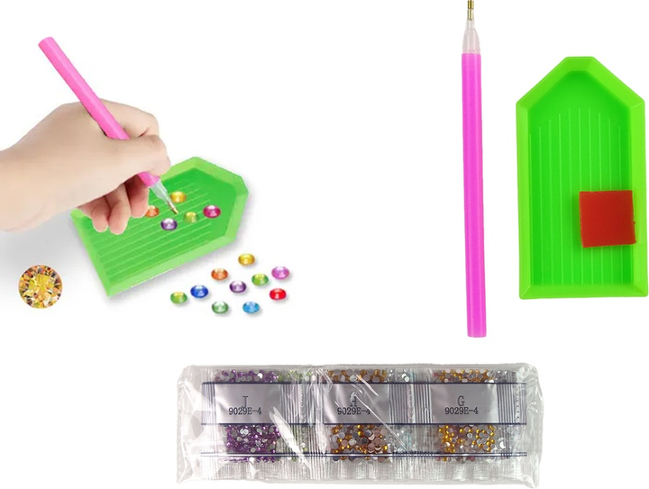 Zestaw do haftu diamentowego LEAN Toys Zwierzęta ogród i tęcza z naklejkami 14964 (5905515354431) - obraz 4