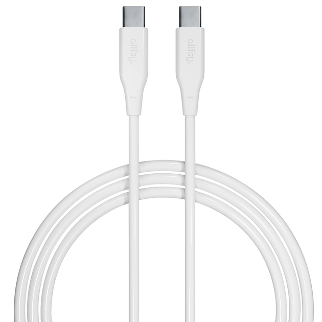 Kabel Allity AUC-02 USB-C - USB-C 1 m 100W White (5906667550269) - obraz 1