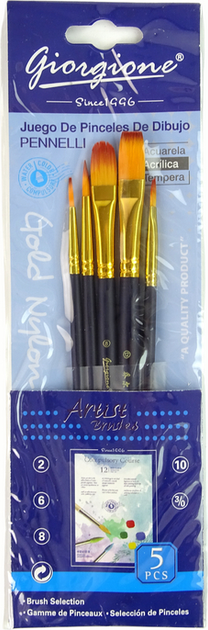 Pędzle artysty LEAN Toys 7 kształtów 16107 (5905679076545) - obraz 1