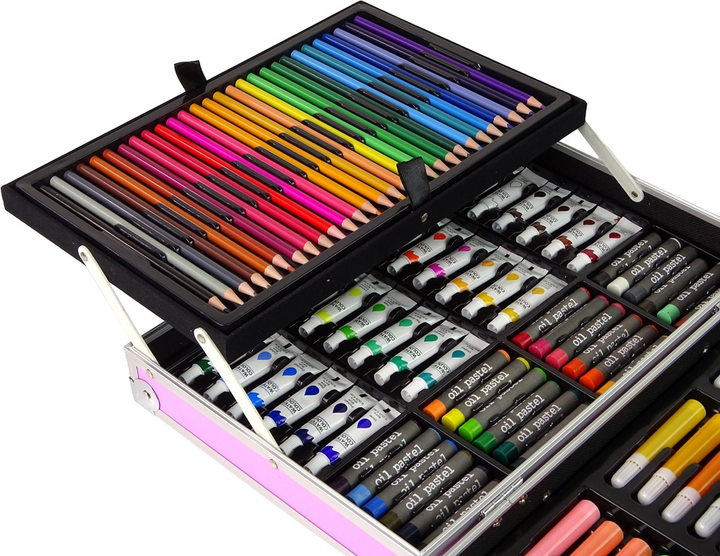Zestaw artystyczny LEAN Toys Jednorożec w walizce 145 elementów Różowy 13097 (5905323212992) - obraz 11