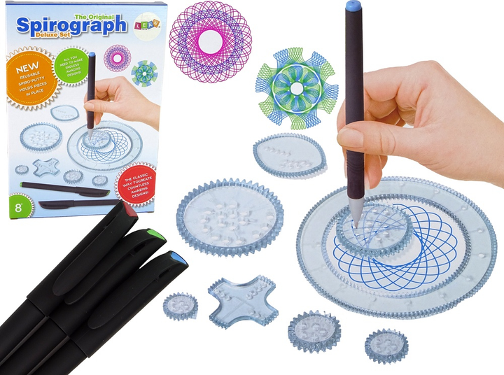 Zestaw edukacyjny LEAN Toys Spirograf z pisakami 15695 (5905679072134) - obraz 2