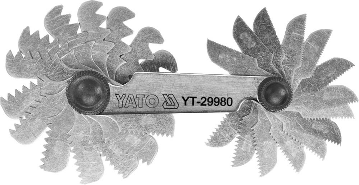 Різьбомір метричний YATO 60° з 24 шаблонами в діапазоні 0.25- 6 мм (YT-29980) - зображення 1