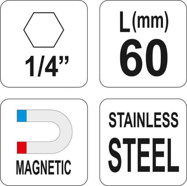 Magnetyczny uchwyt do bitów YATO 1/4" 60 mm (YT-0465) - obraz 4