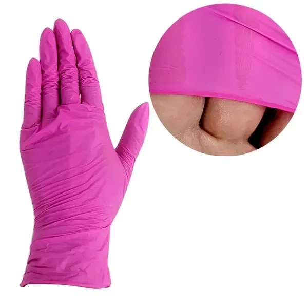 Перчатки нитриловые текстурированные Medicom SafeTouch Advanced Magenta S -size, 100шт./уп. - 1103-TG-B - изображение 2