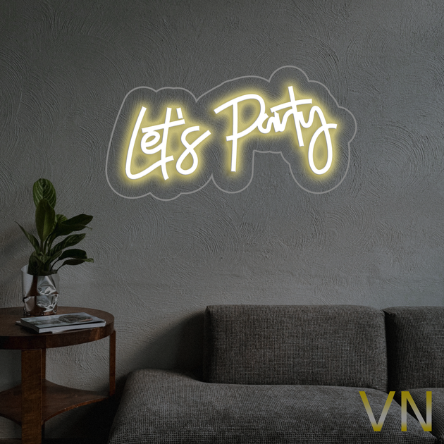 Неонова вивіска "Let's Party" 50х25 см 500 - изображение 3