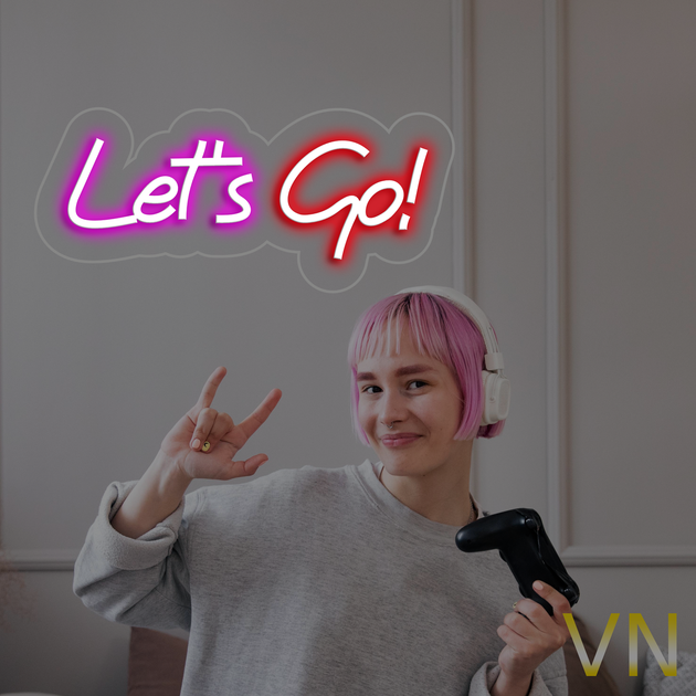 Неонова вивіска "Lets Go!" 50х20см 500 - Фото 2 Неонова вивіска "Lets Go!" 50х20см 500 - изображение 2