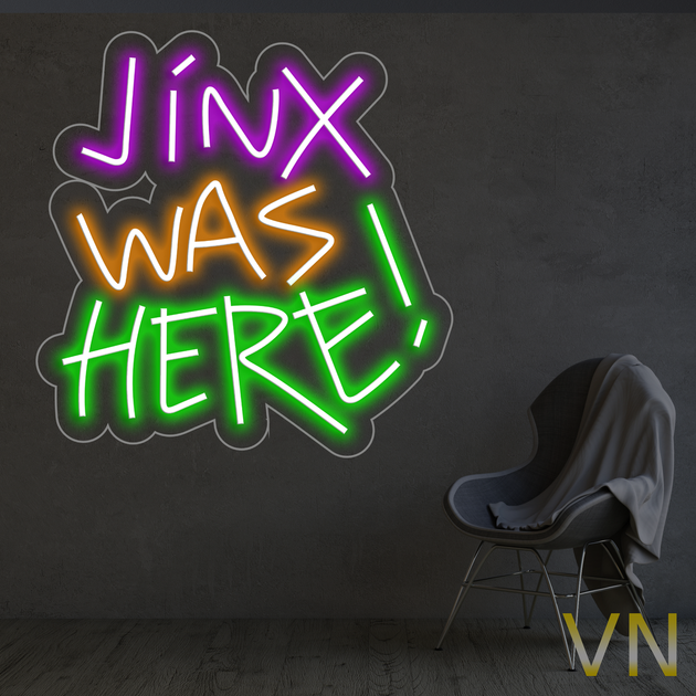 Неонова вивіска Arcane "Jinx Was Here!" 40х41 см 400 - изображение 3