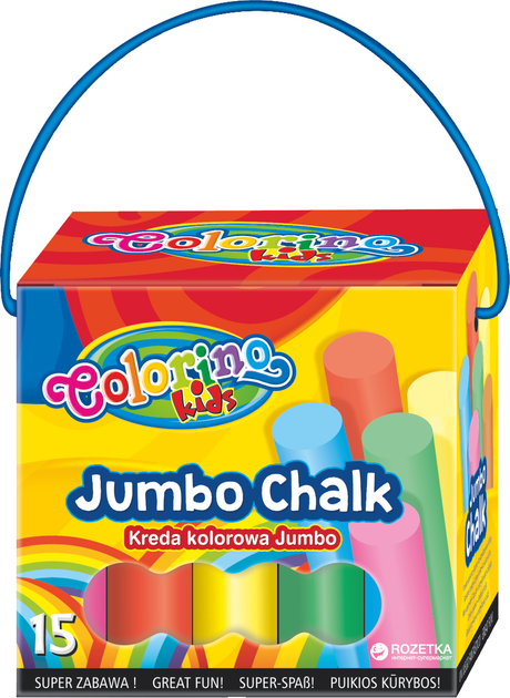 Мелки цветные Jumbo Colorino 15 мелков 6 цветов (65825PTR ...