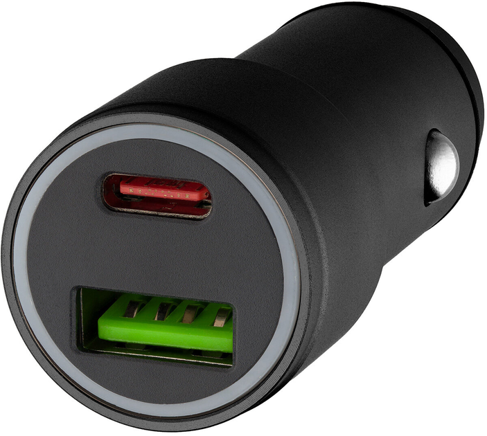 Автомобільний зарядний пристрій Qualo USB-C USB-A 38W Black (5907457773288) - зображення 1