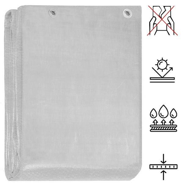 Plandeka Springos 3 x 3 m 270g/m2 gruba płachta ochronna szara (GA2160) (5907719430478) - obraz 14