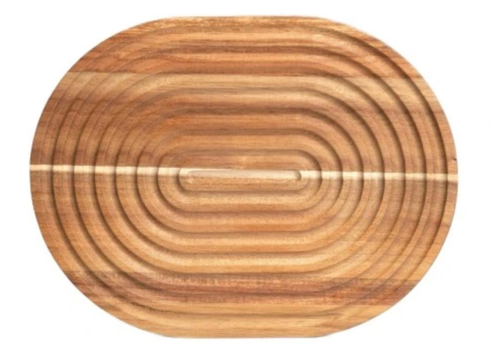 Deska do krojenia Homla Mooka ryflowana akacjowa 33 x 25.5 cm (5906496744655) - obraz 1